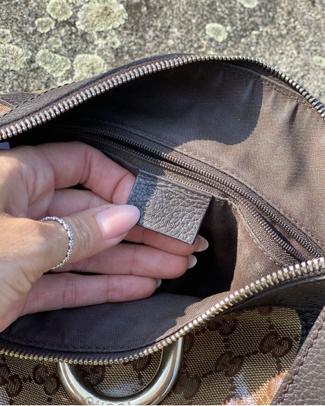 Kabelka dámská Gucci EBONY GG CRYSTAL CANVAS crossbody